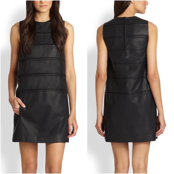 Theory Dresses & Skirts - Theory Emanita Sleeveless Leather Sheath Dress 4